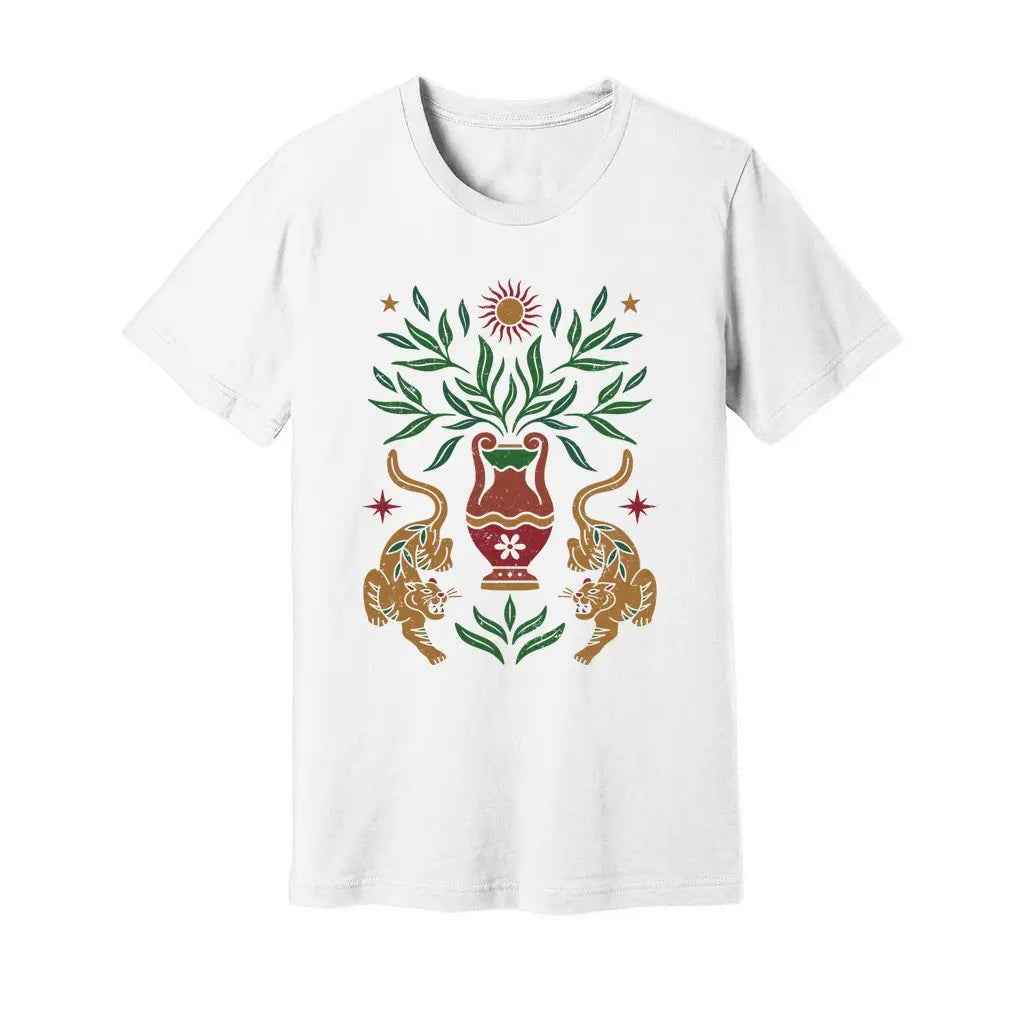 Boho Floral Tiger Sun T-Shirt