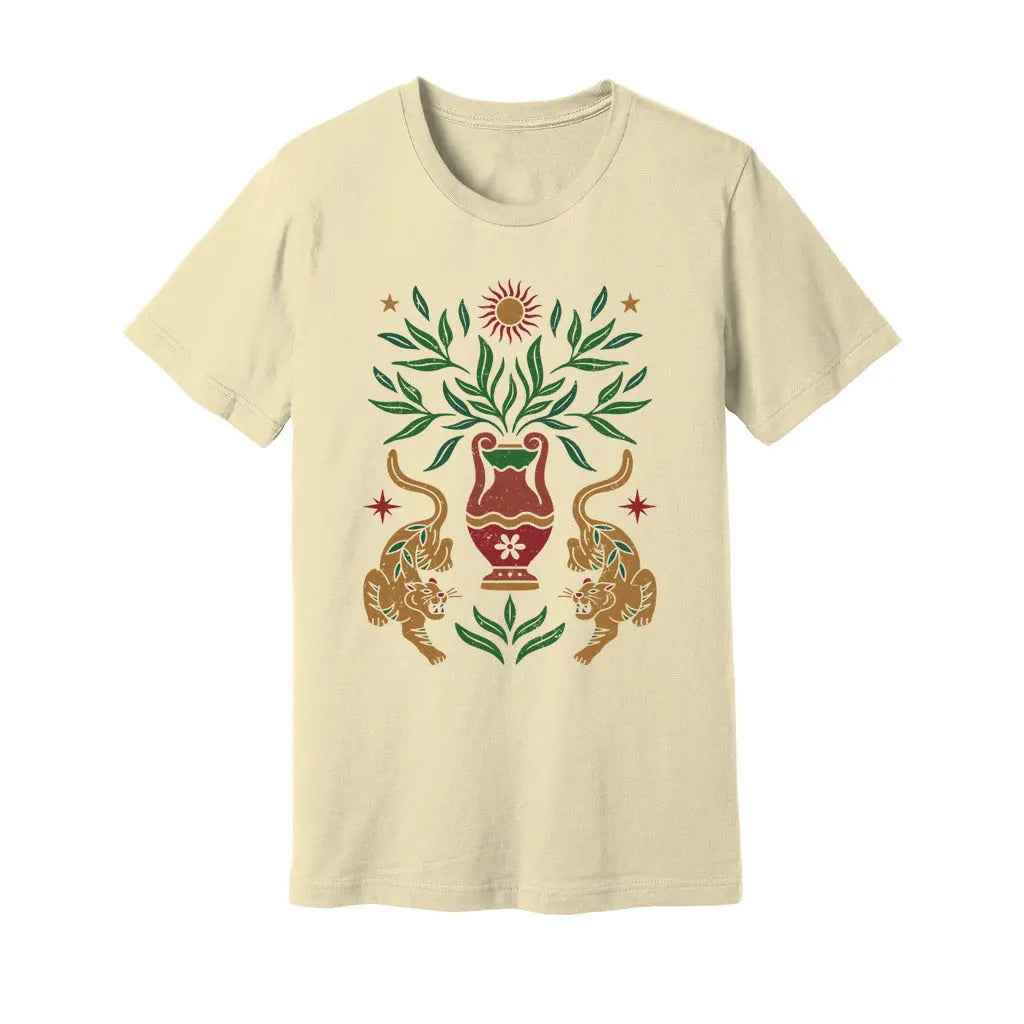 Boho Floral Tiger Sun T-Shirt