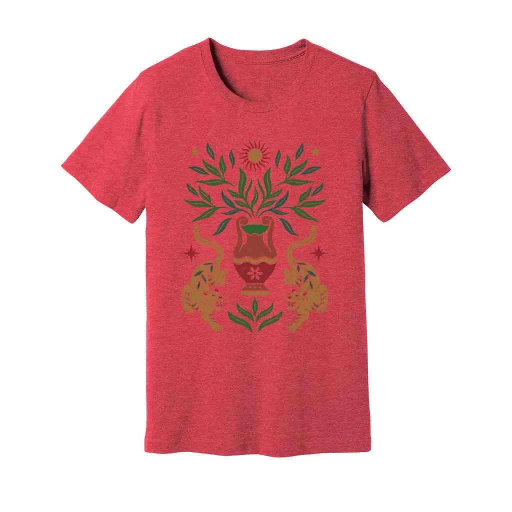 Boho Floral Tiger Sun T-Shirt