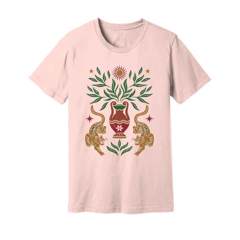 Boho Floral Tiger Sun T-Shirt