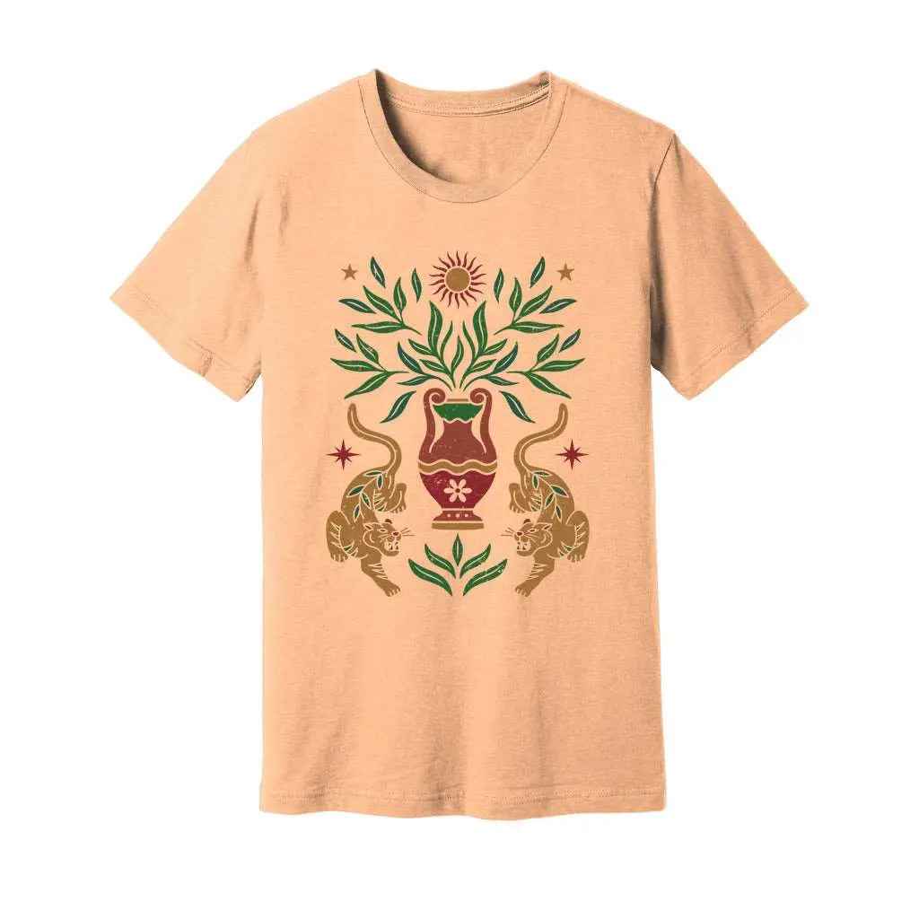 Boho Floral Tiger Sun T-Shirt