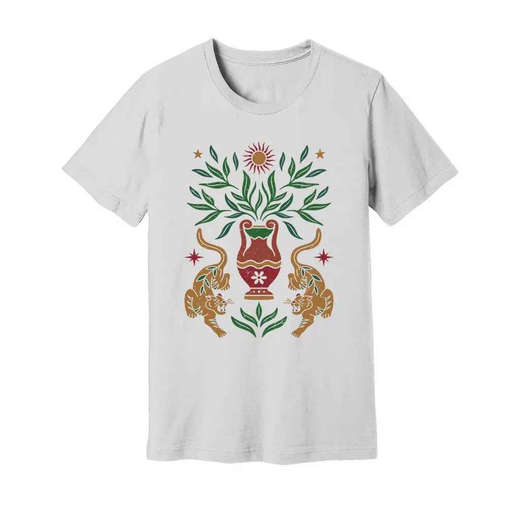 Boho Floral Tiger Sun T-Shirt
