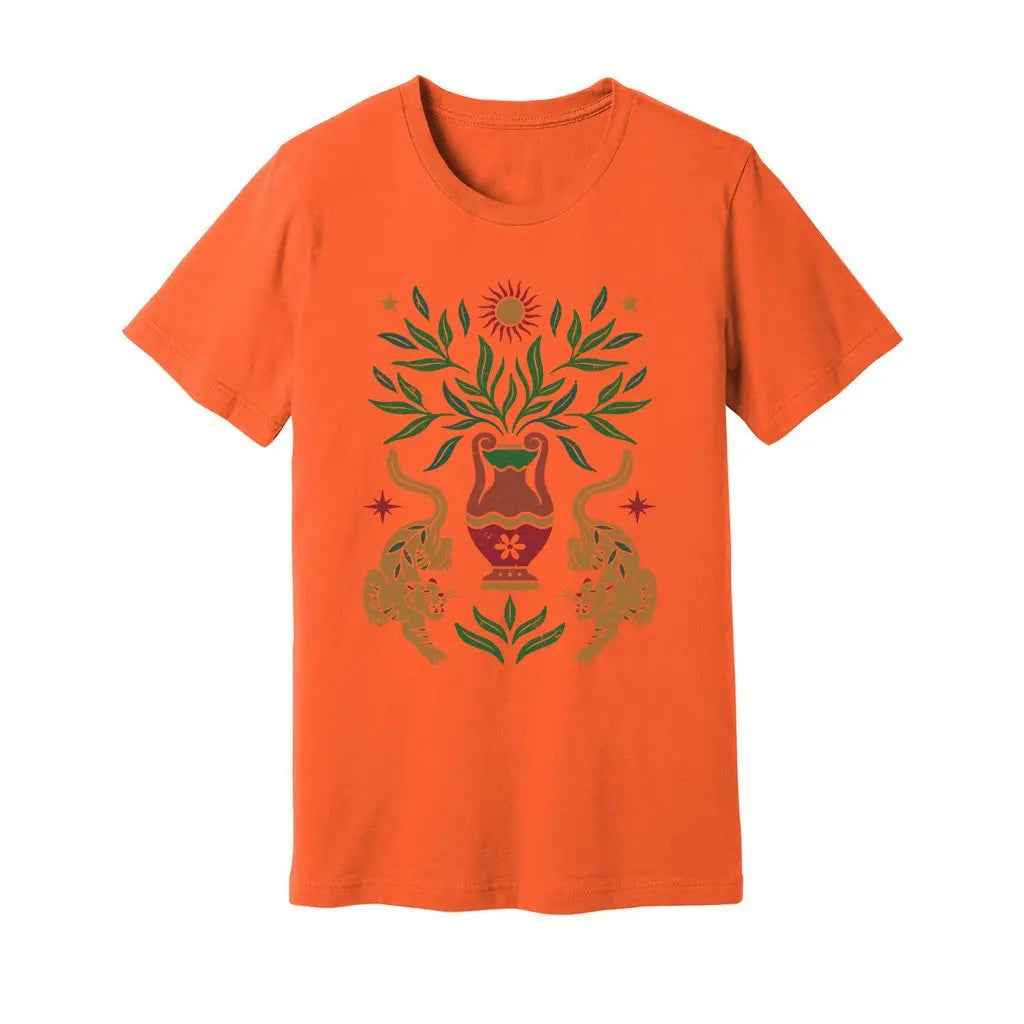Boho Floral Tiger Sun T-Shirt