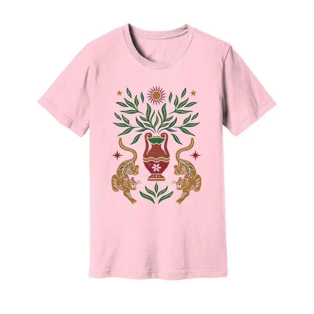 Boho Floral Tiger Sun T-Shirt