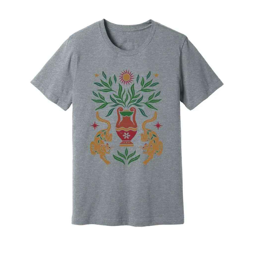 Boho Floral Tiger Sun T-Shirt