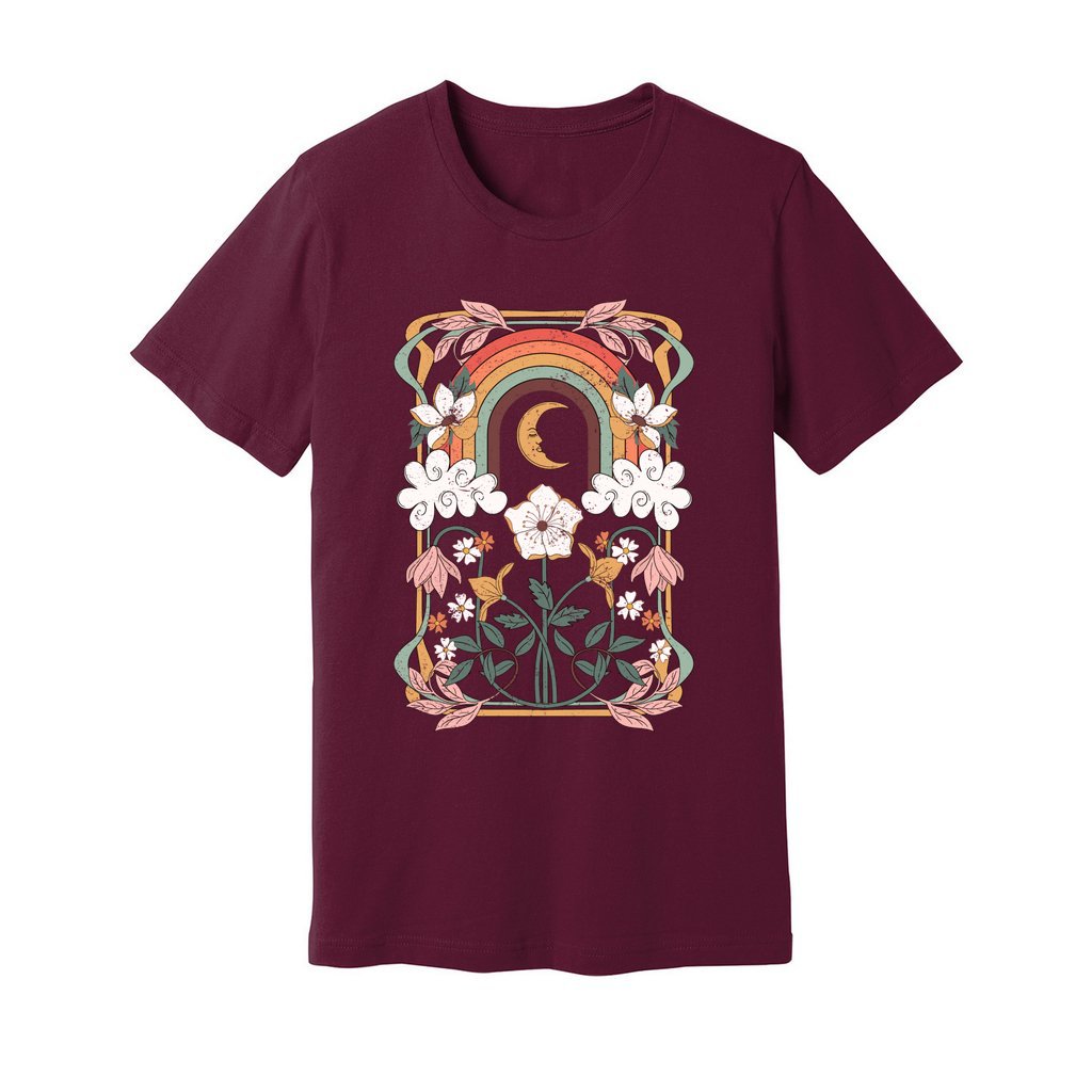 Art Nouveau Floral Rainbow T-Shirt - Rue Mentana