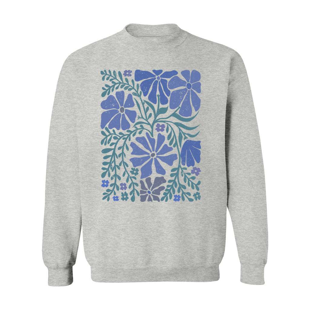 Blue Matisse Flowers Sweatshirt - Rue Mentana