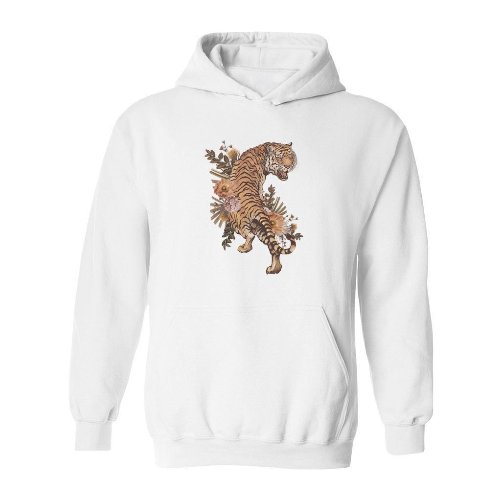 Tiger With Flowers Hoodie - Rue Mentana