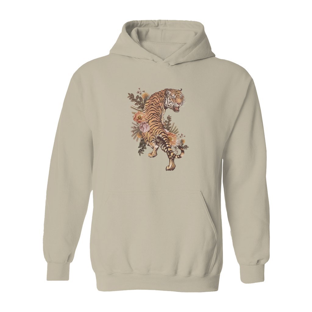 Tiger With Flowers Hoodie - Rue Mentana