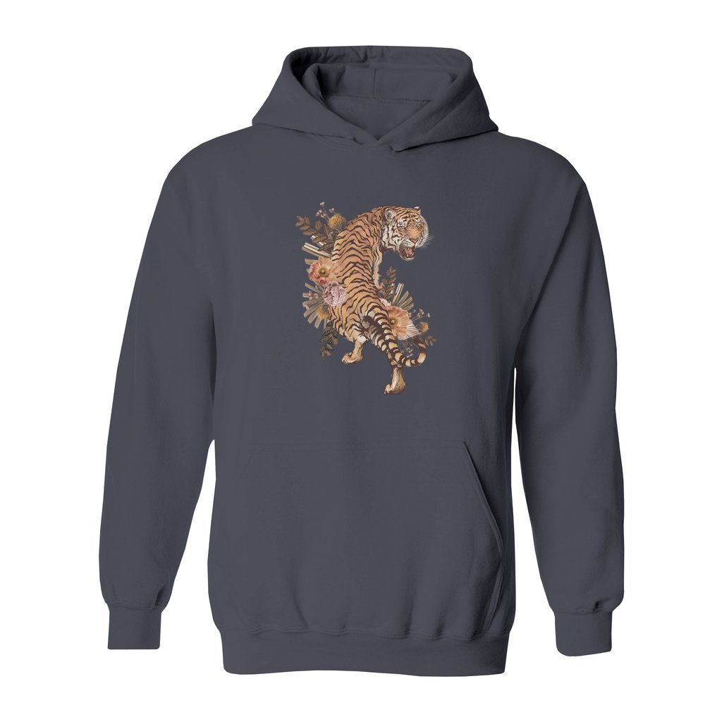 Tiger With Flowers Hoodie - Rue Mentana