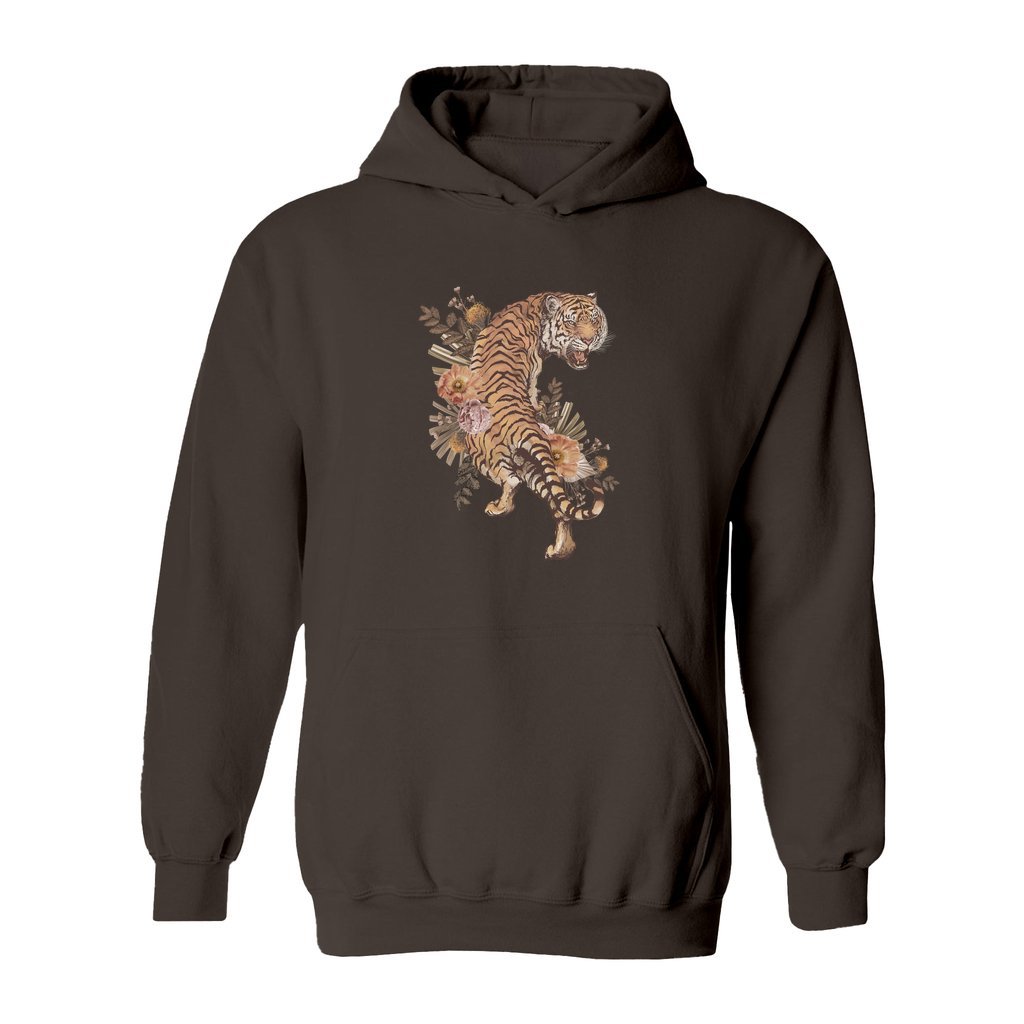 Tiger With Flowers Hoodie - Rue Mentana
