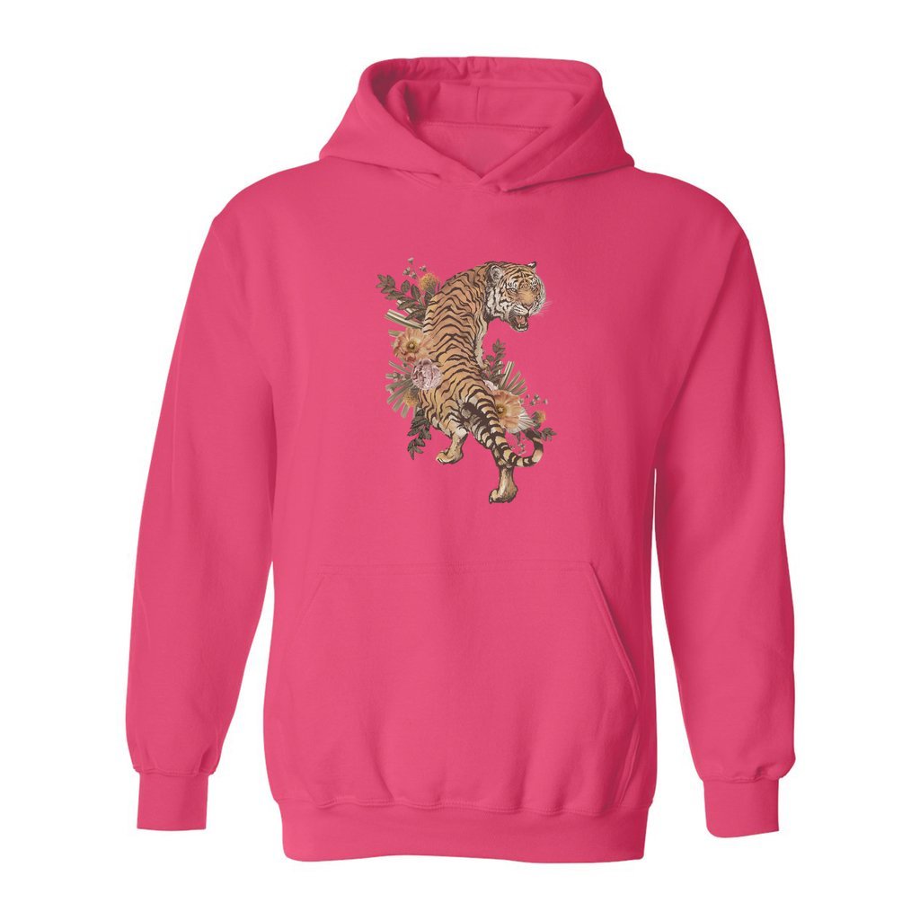 Tiger With Flowers Hoodie - Rue Mentana