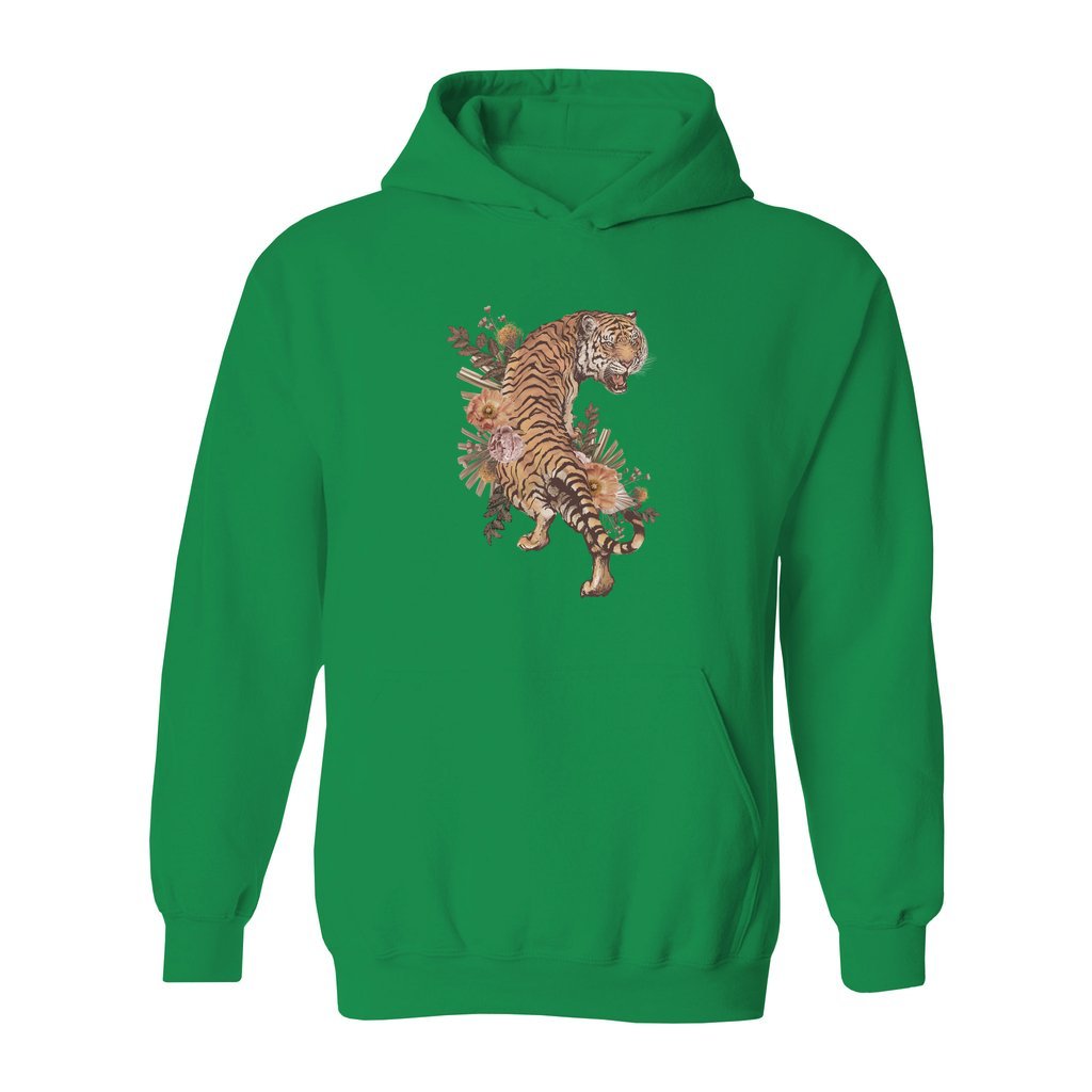 Tiger With Flowers Hoodie - Rue Mentana