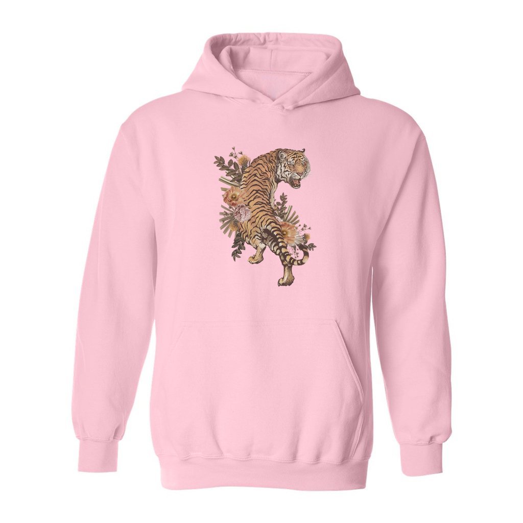 Tiger With Flowers Hoodie - Rue Mentana