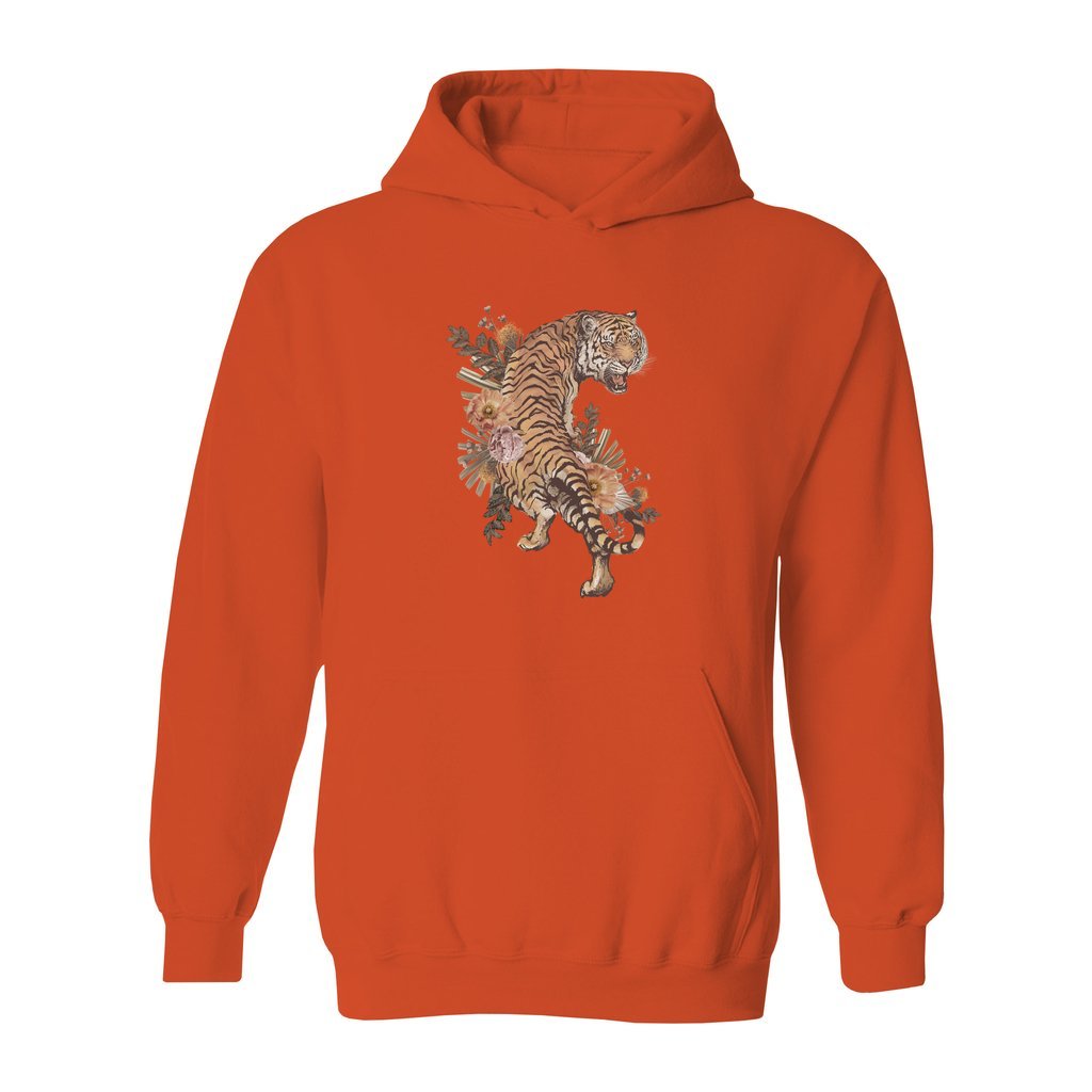 Tiger With Flowers Hoodie - Rue Mentana