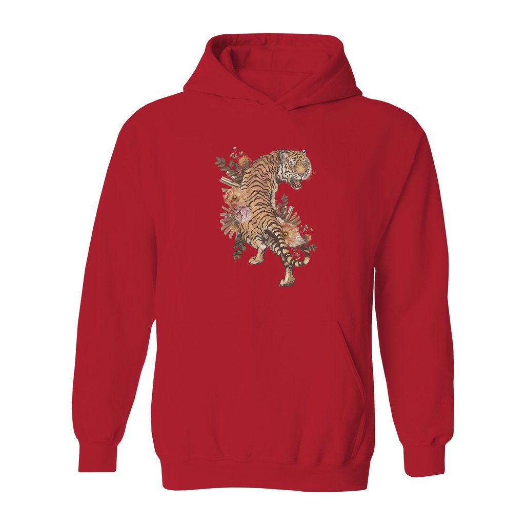 Tiger With Flowers Hoodie - Rue Mentana