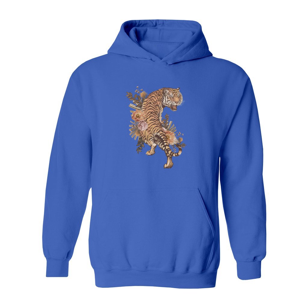 Tiger With Flowers Hoodie - Rue Mentana