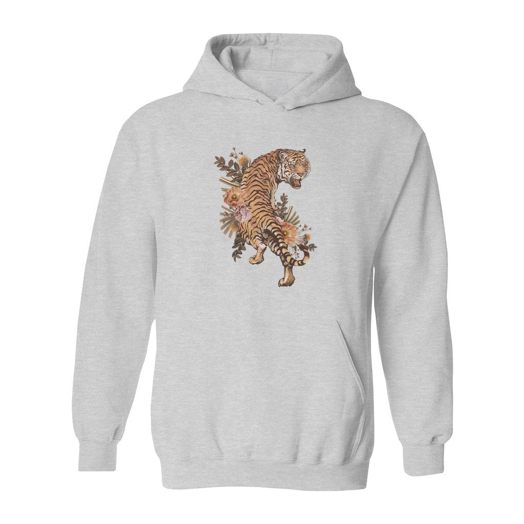 Tiger With Flowers Hoodie - Rue Mentana