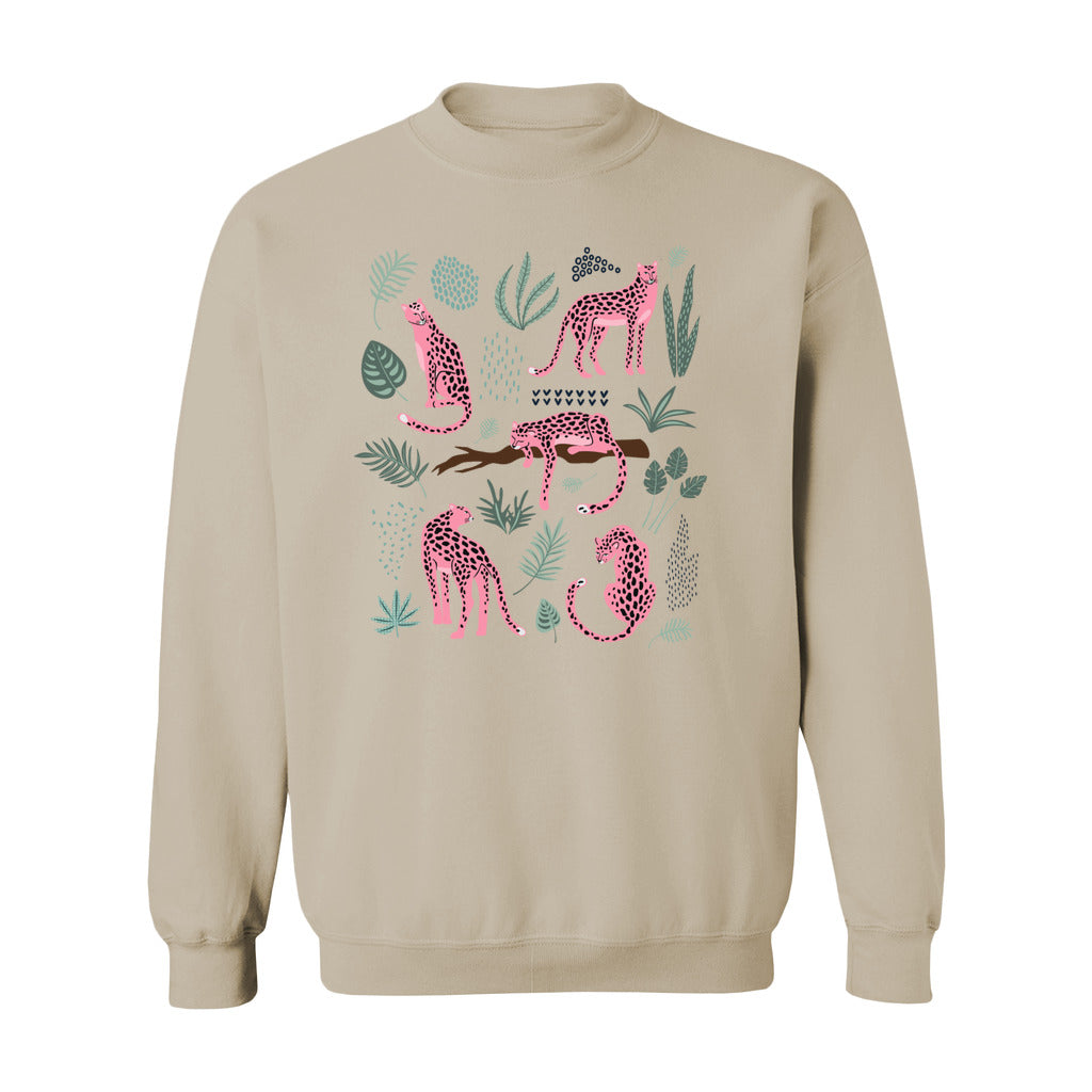 Pink Leopards In The Jungle Sweatshirt - Rue Mentana