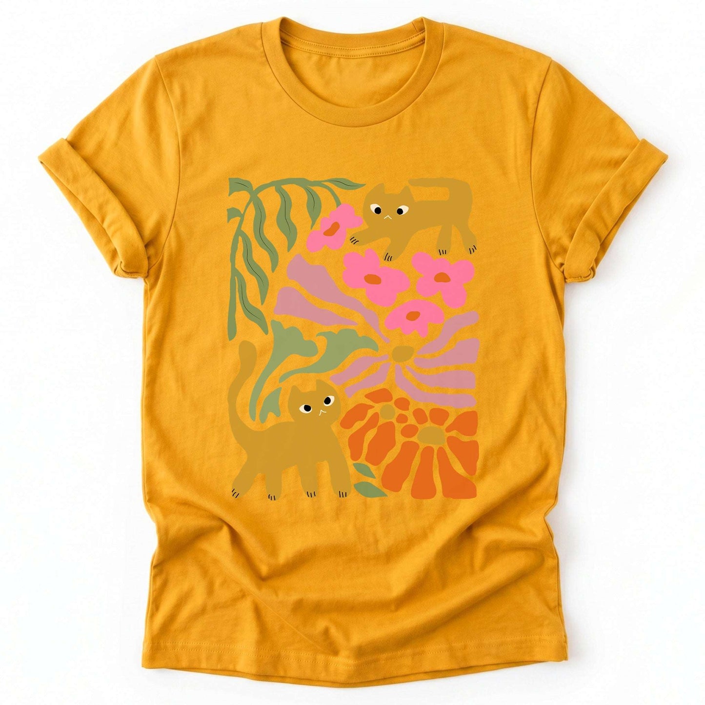Cats And Flowers Classic T-Shirt