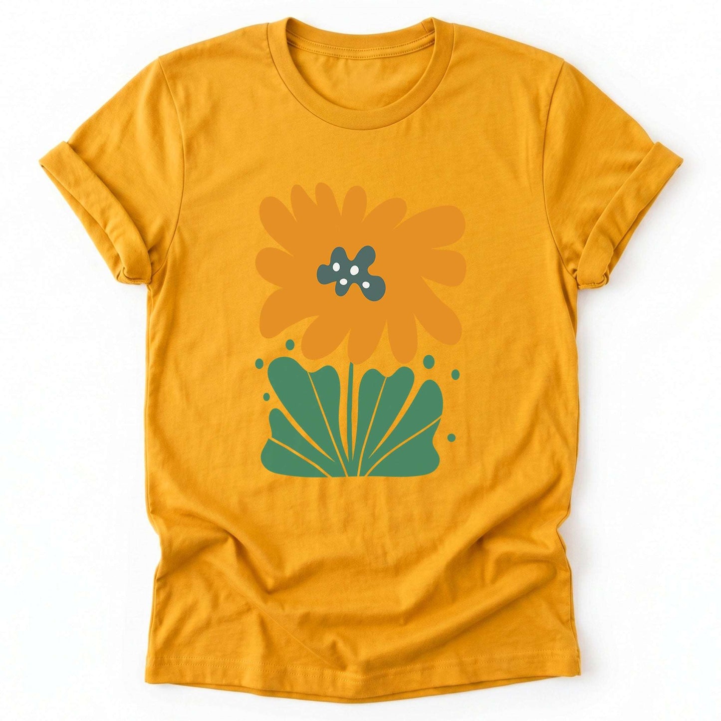 Orange Abstract Flowers Classic T-Shirt