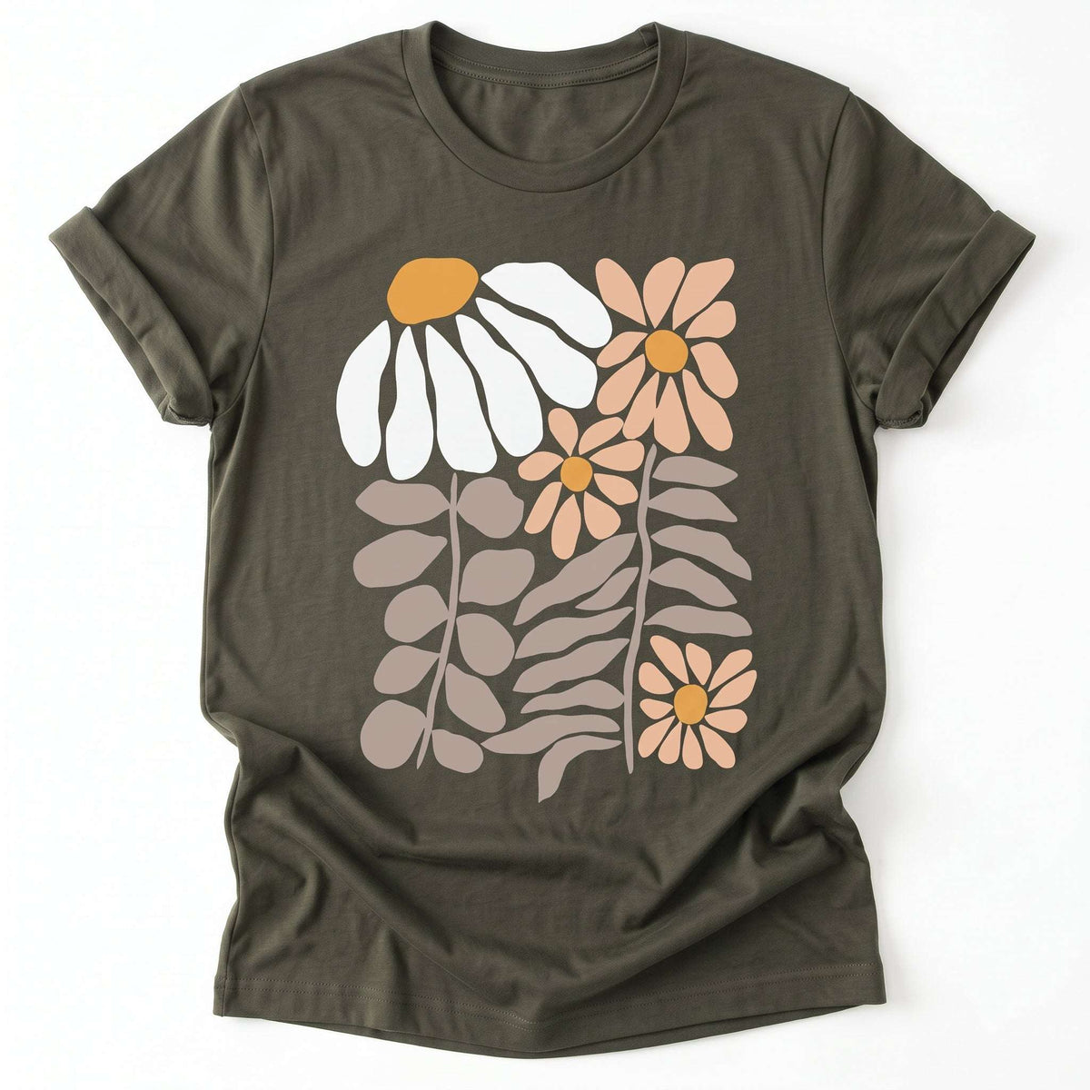 Boho Flower Classic T-Shirt - Army