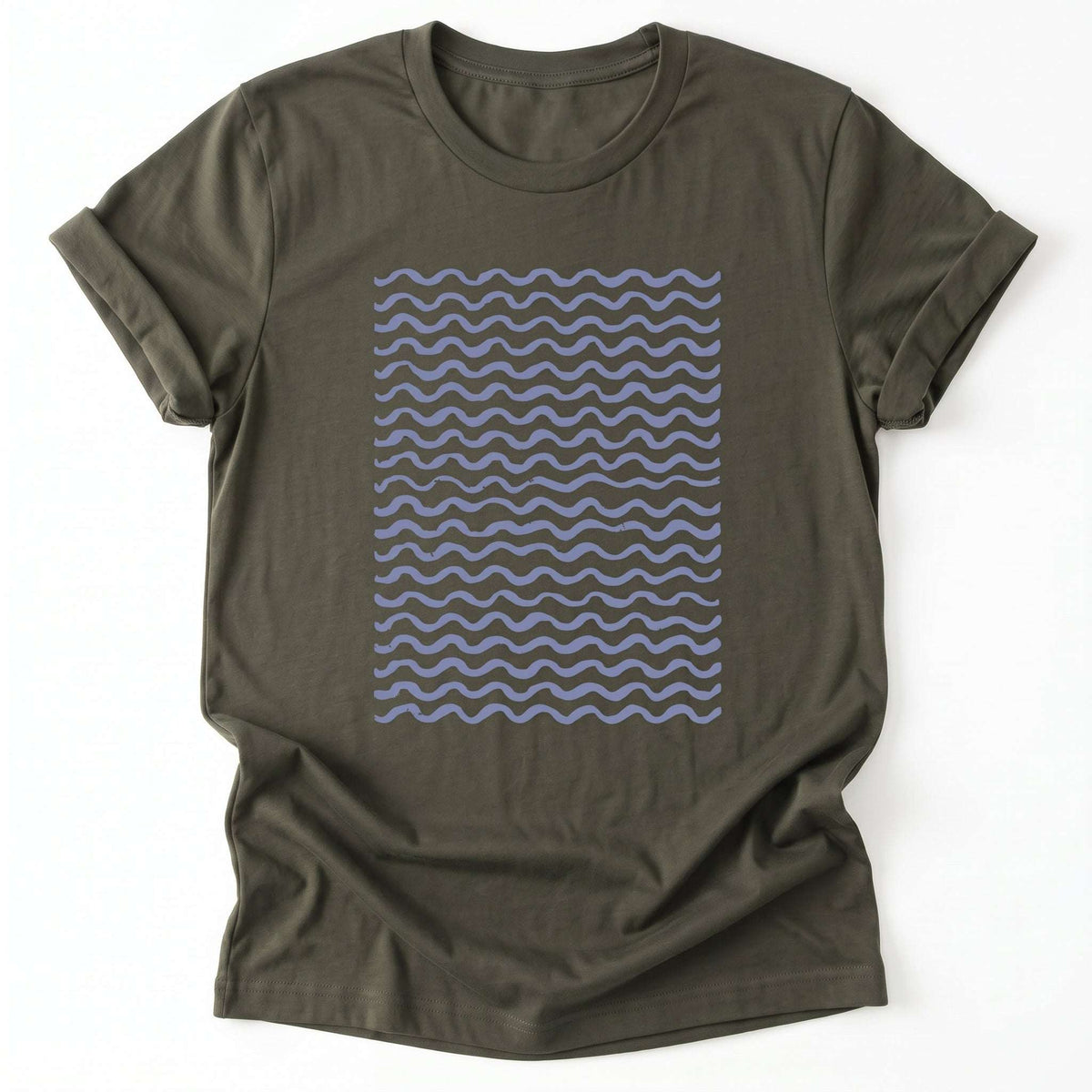 Wavy Lines Classic T-Shirt - Army