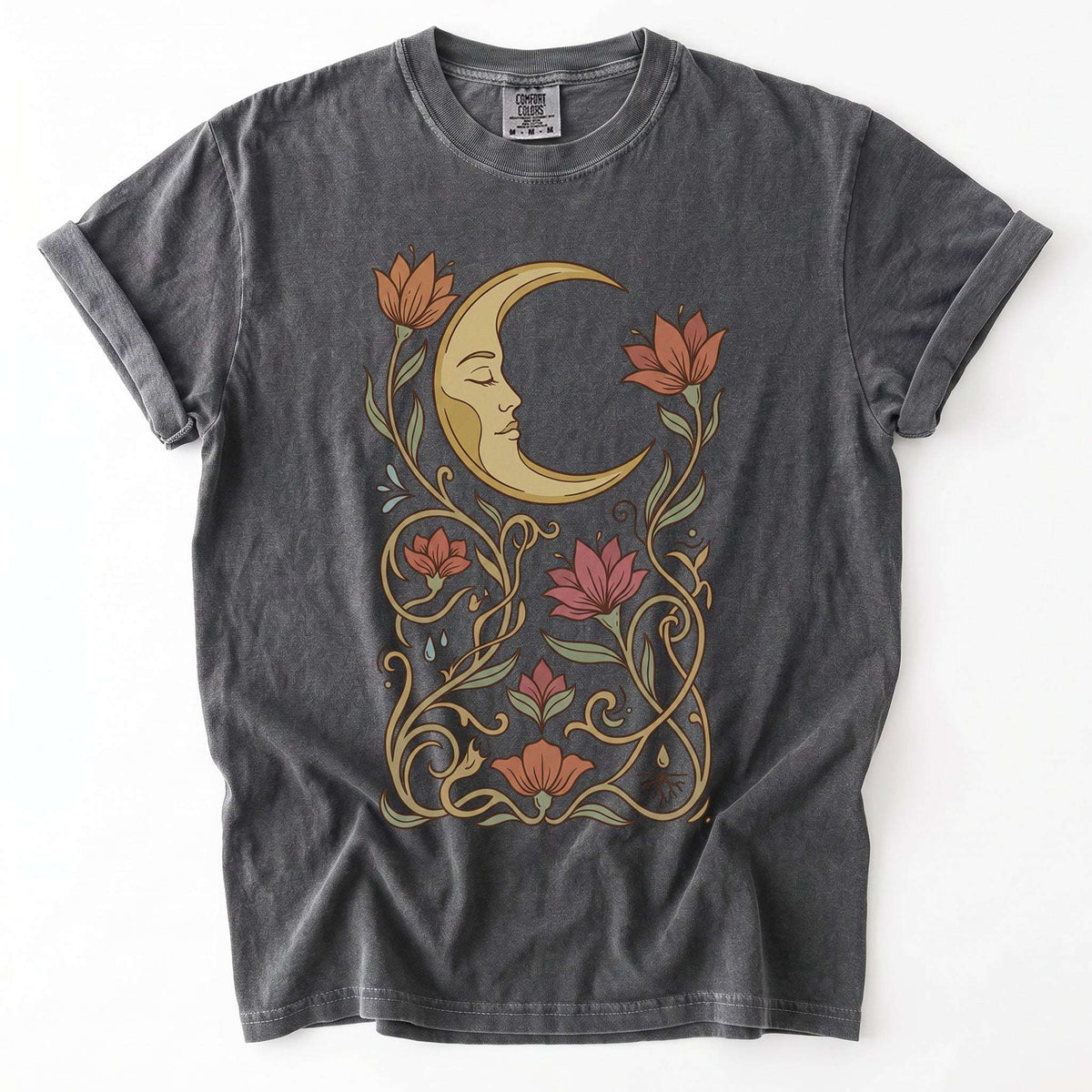 Art Nouveau Slumbering Moon Vintage Washed T-Shirt