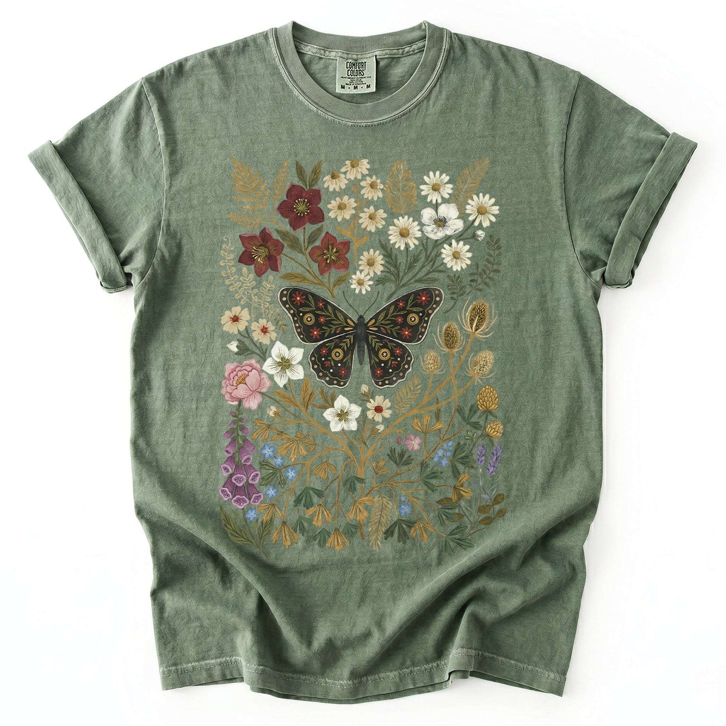 Wildflower & Butterfly Vintage Washed T-Shirt