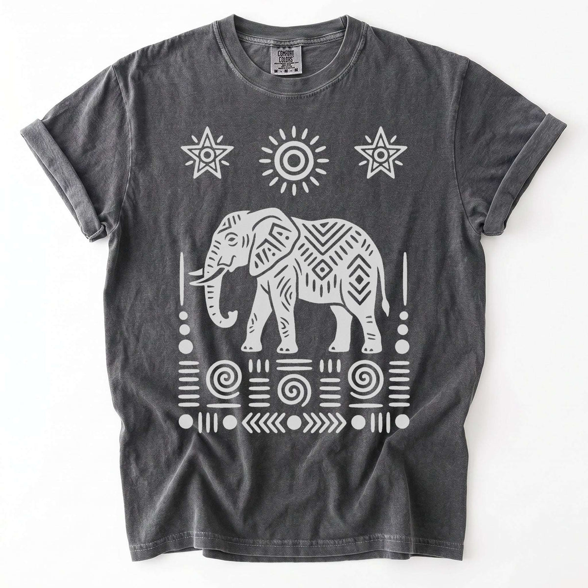 Elephant Block Print Vintage Washed T-Shirt