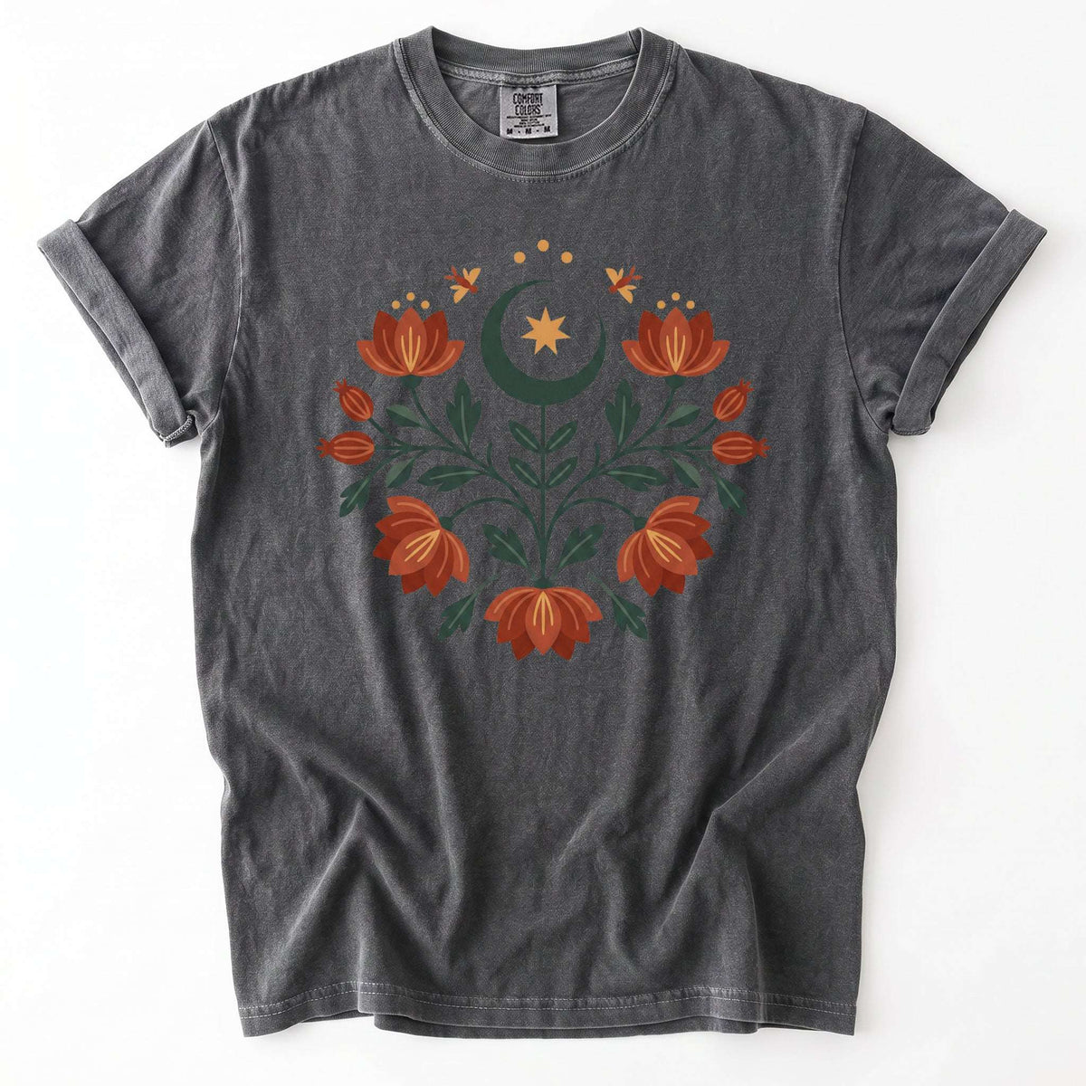 Folk Art Celestial Floral Vintage Washed T-Shirt