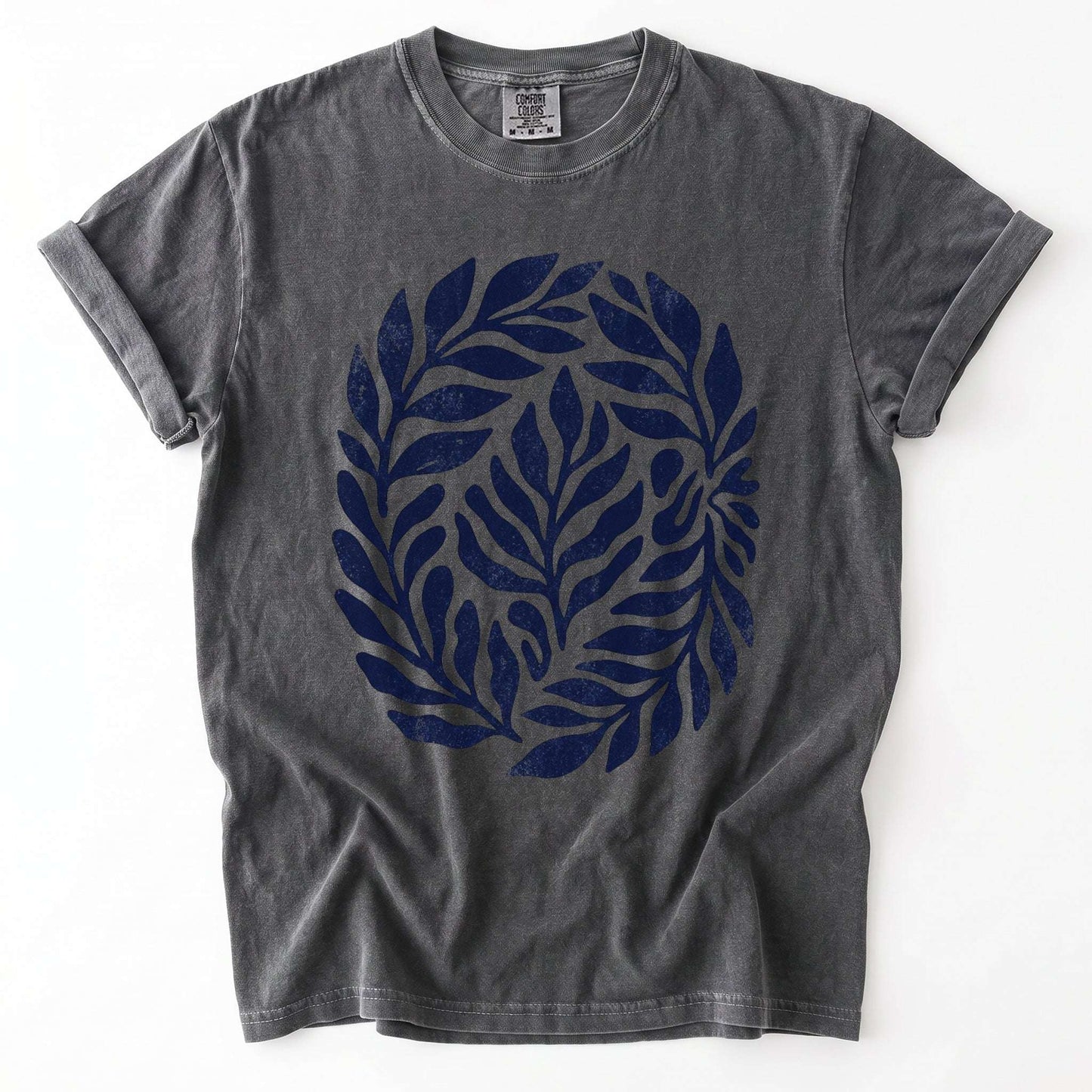 Linocut Leaves Vintage Washed T-Shirt