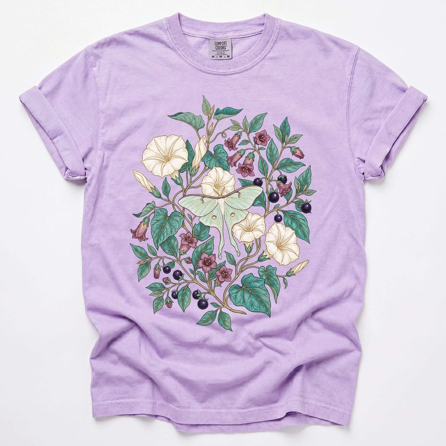 Luna Moth & Moonflower Vintage Washed T-Shirt