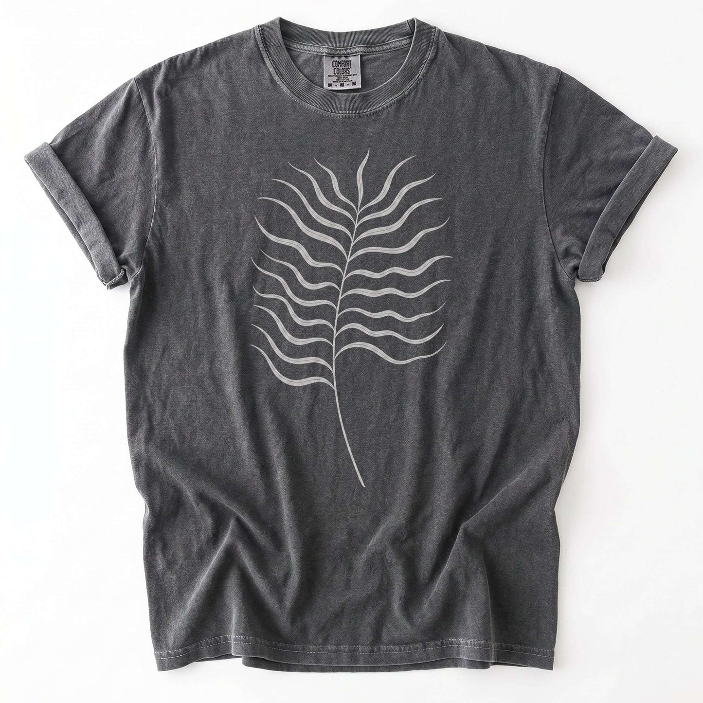 Minimalist Fine-Line Botanical Vintage Washed T-Shirt