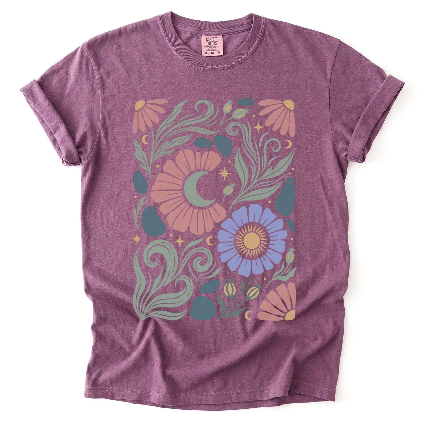 Retro Floral Swirl Vintage Washed T-Shirt