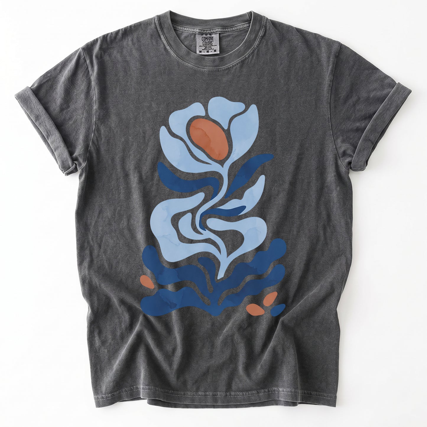 Abstract Organic Floral Vintage Washed T-Shirt