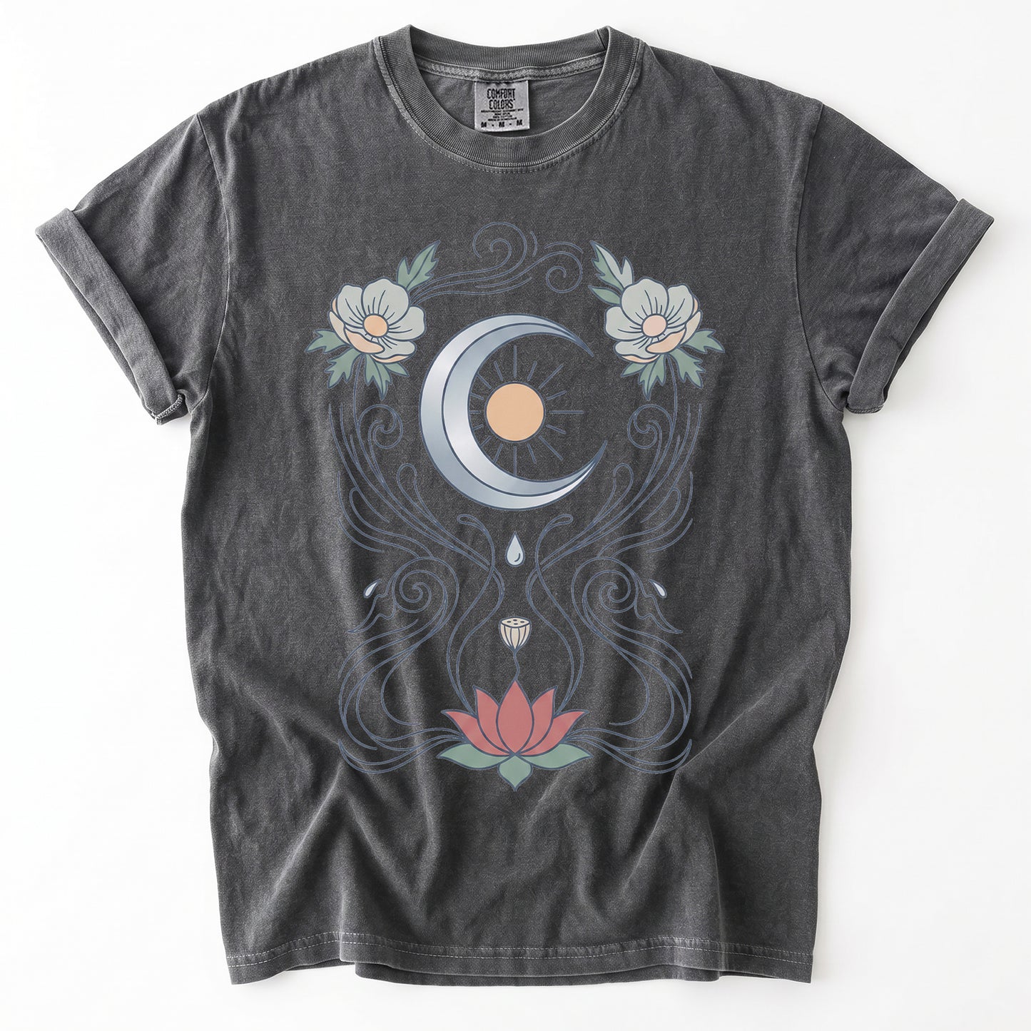 Art Nouveau Lotus Vintage Washed T-Shirt