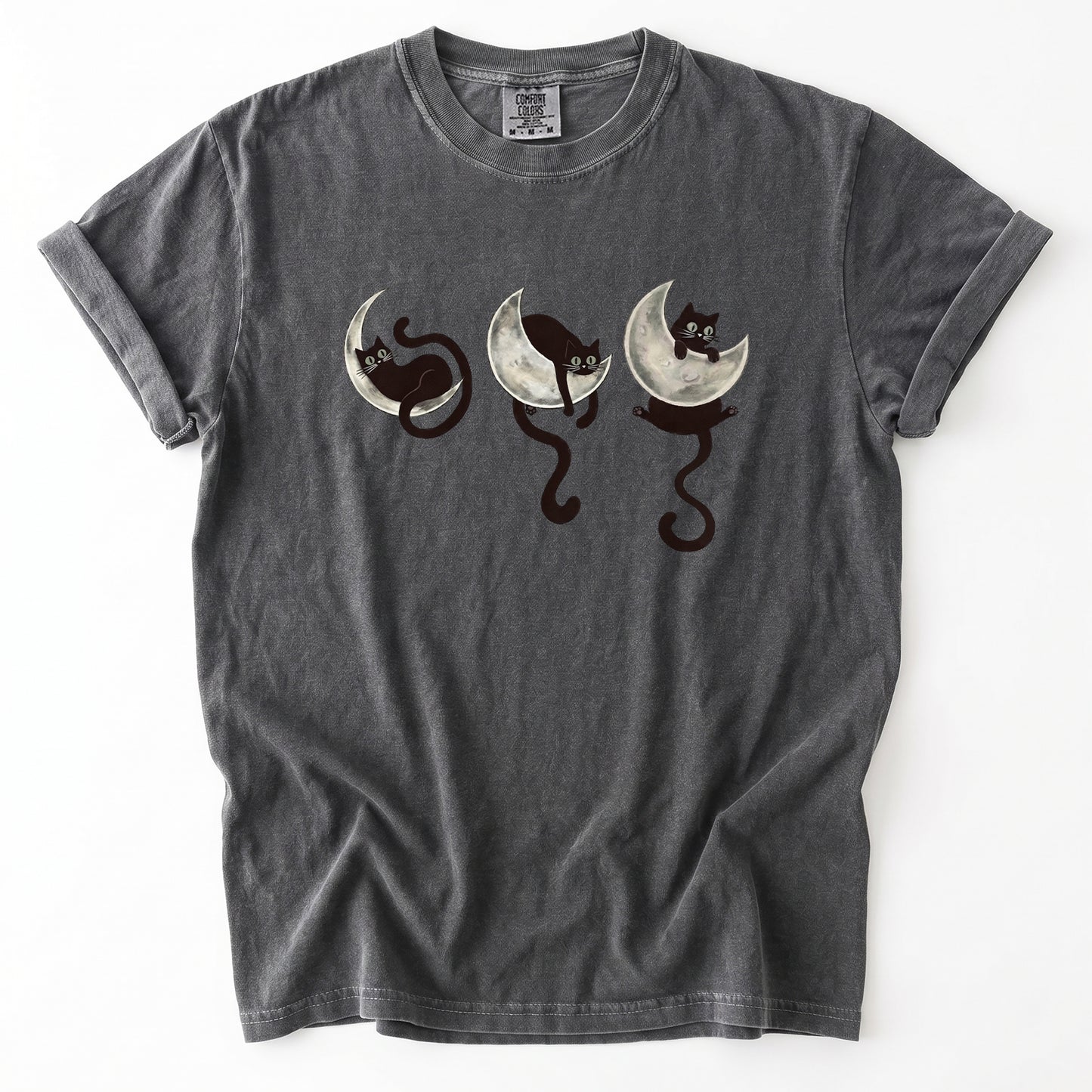 Mystical Crescent Cat Heavyweight T-Shirt