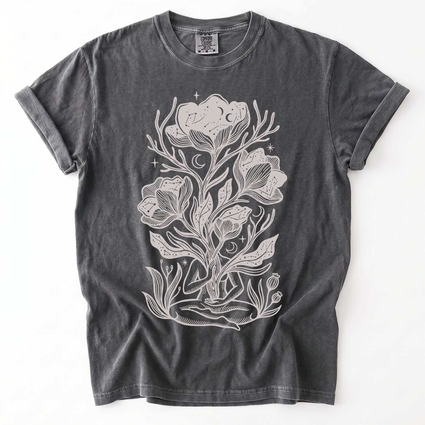 Celestial Bloom Meditation Vintage Washed T-Shirt