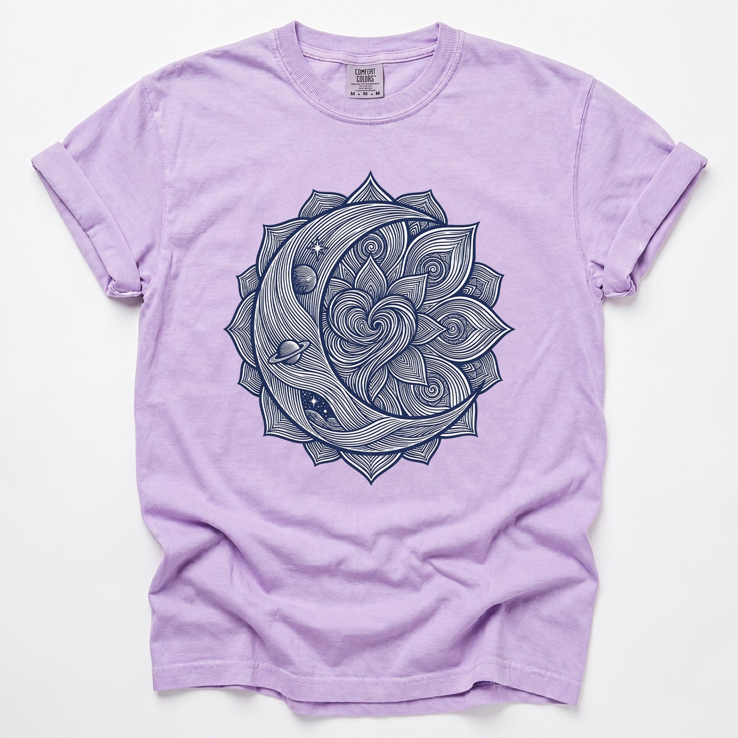 Celestial Heart Mandala Vintage Washed T-Shirt