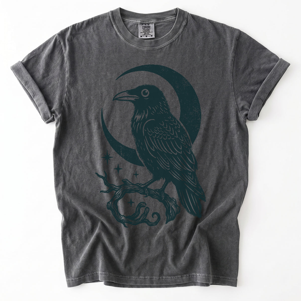 Crescent Moon Raven Vintage Washed T-Shirt