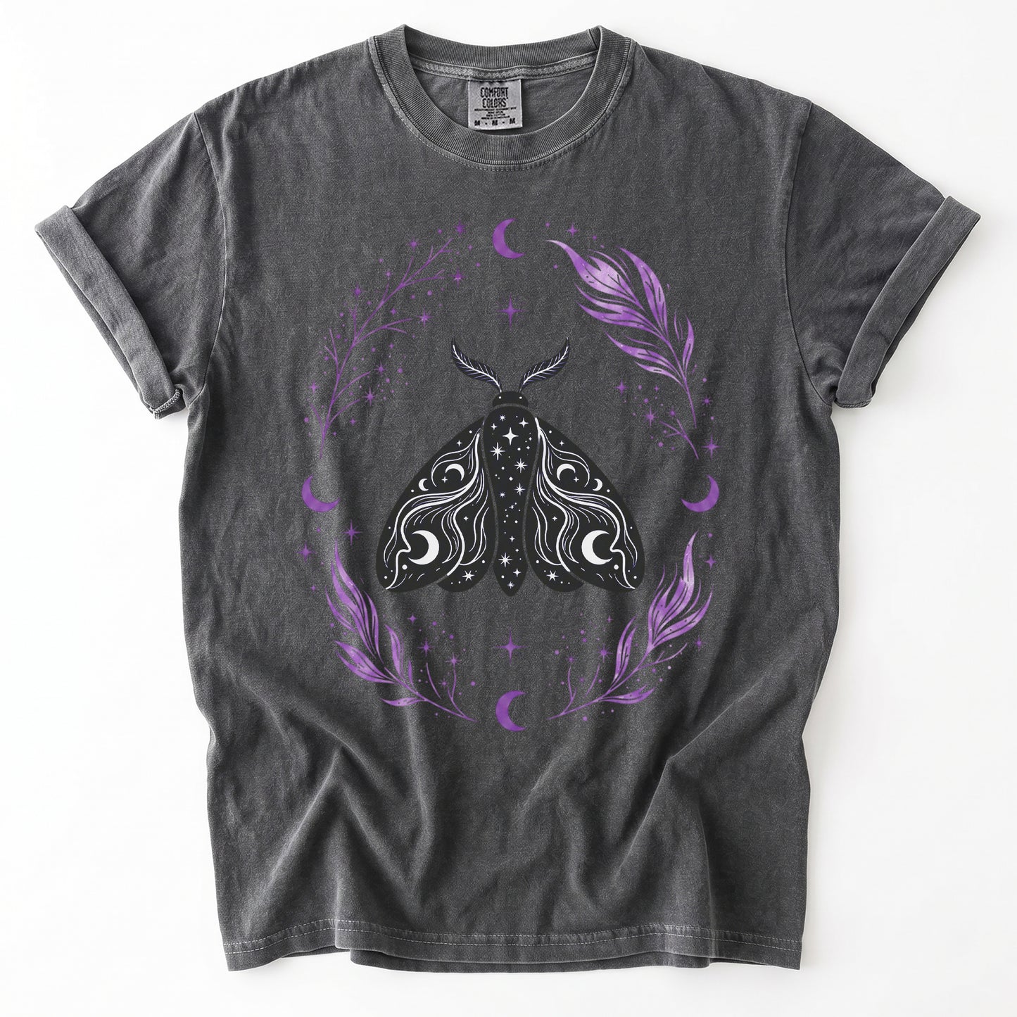 Dark Nocturnal Moth Vintage Washed T-Shirt