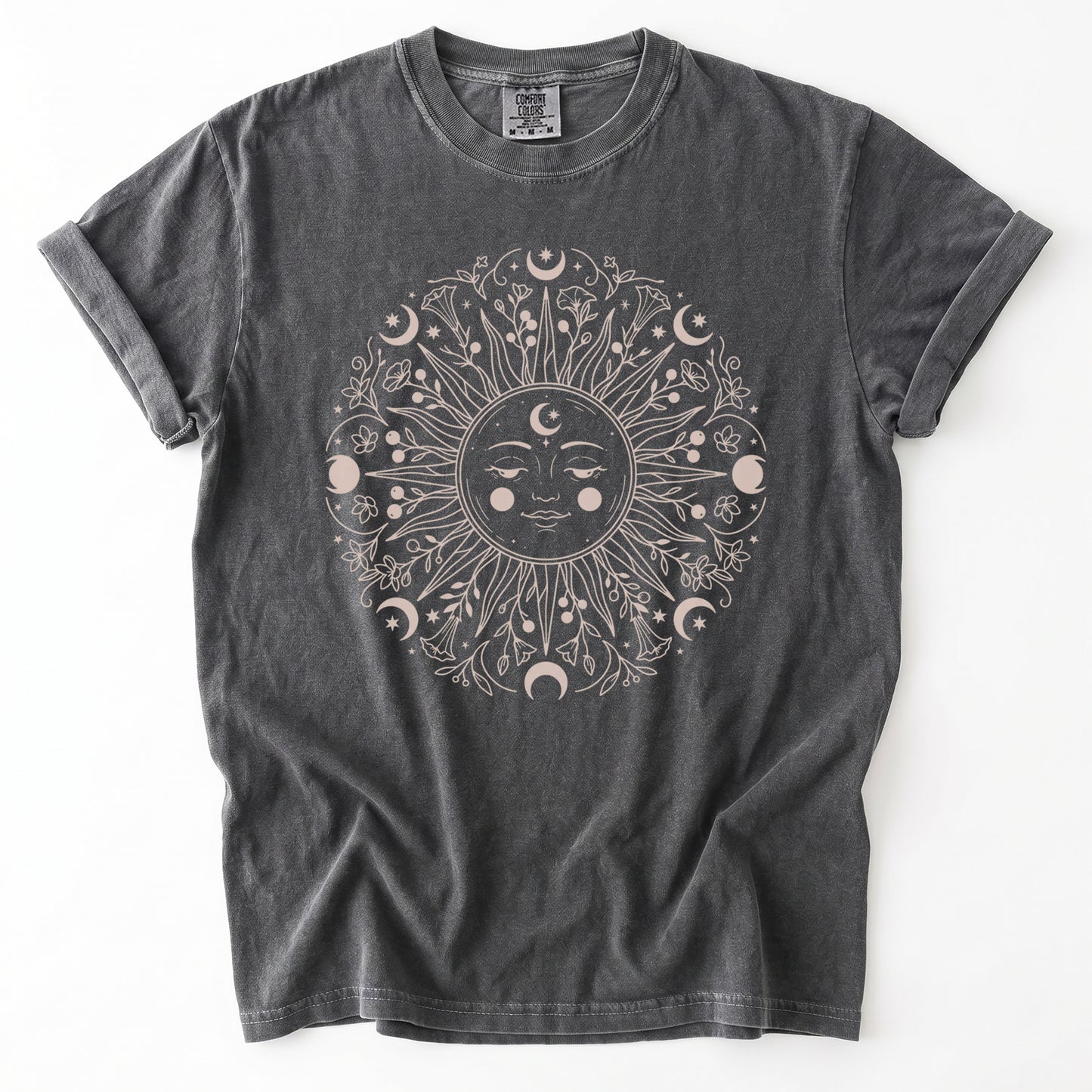 Floral Sun Mandala Vintage Washed T-Shirt