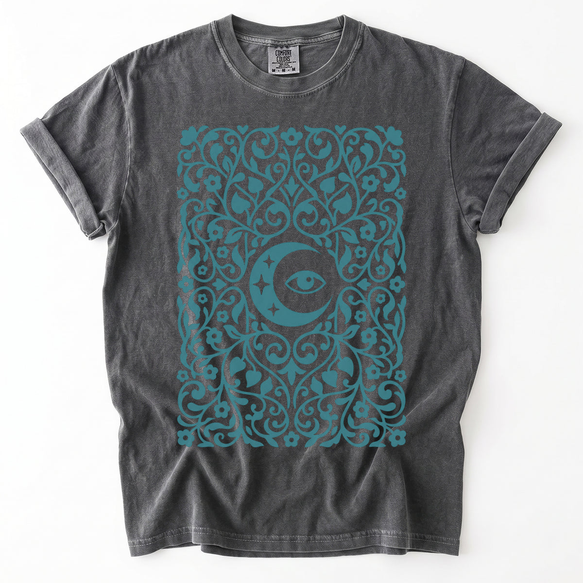 Folk Art Moon & Mystic Eye Vintage Washed T-Shirt