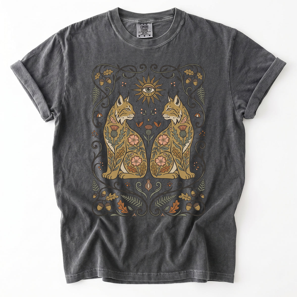 Majestic Woodland Lynx Vintage Washed T-Shirt