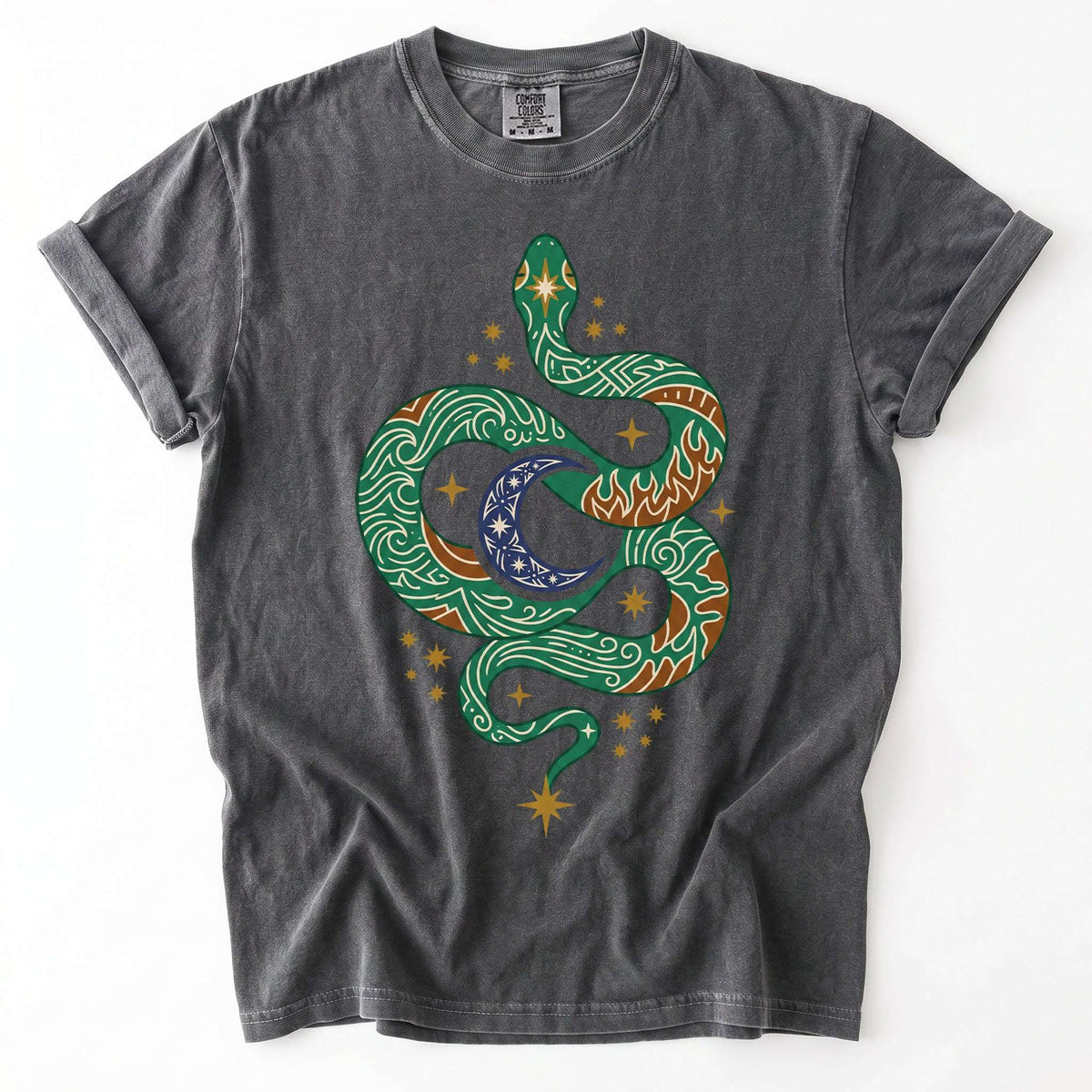 Mystical Celestial Serpent Vintage Washed T-Shirt