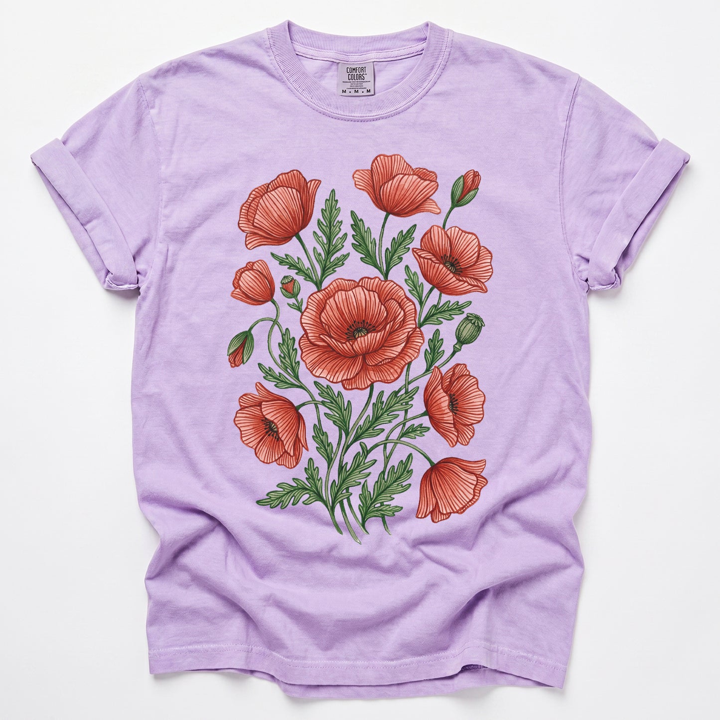 Red Poppy Vintage Washed T-Shirt