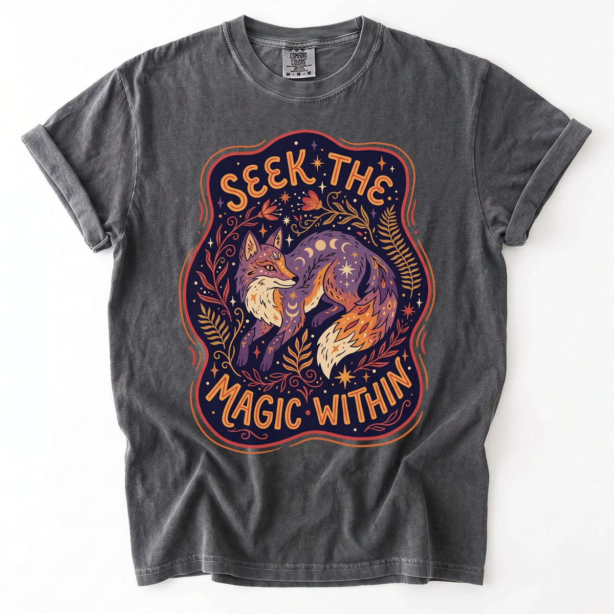 Seek The Magic Within Celestial Fox Vintage Washed T-Shirt