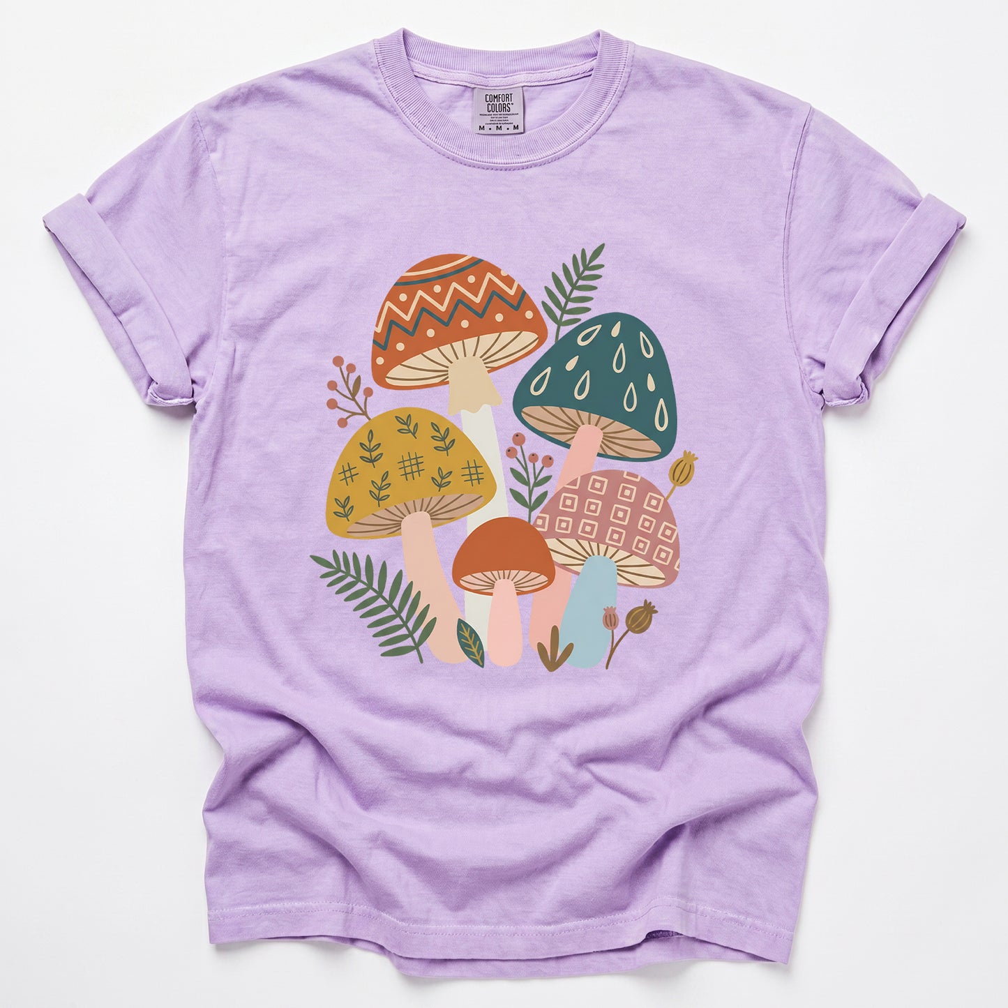Whimsical Mushrooms Vintage Washed T-Shirt