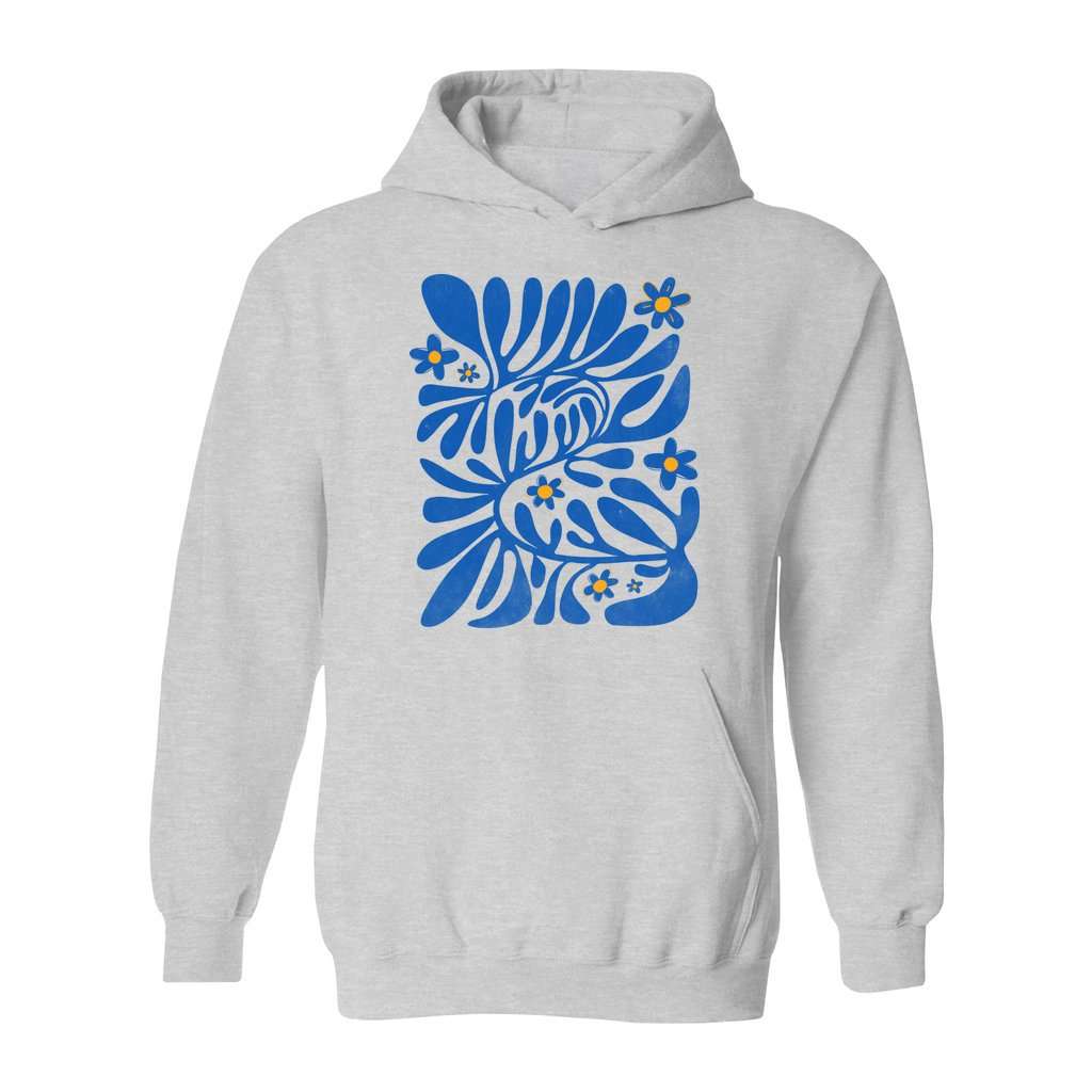 Blue Matisse Flowers Hoodie - Rue Mentana